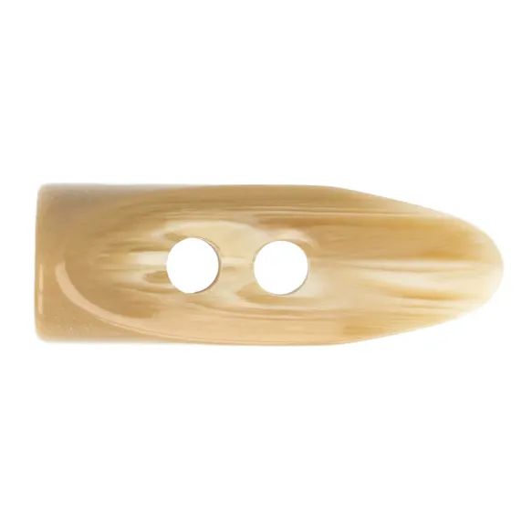 Duffelknapp i plast 35 mm på längden kommer i fler färger. Melerade duffelknappar som passar perfekt till stickade koftor, västar, ponchos och sydda kappor.