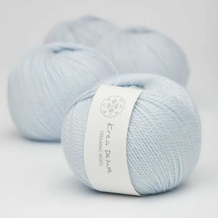 Krea deluxe Organic wool 1 Ljusblå 20 Stickwick yarn & design Garnbutik i Göteborg Sweden