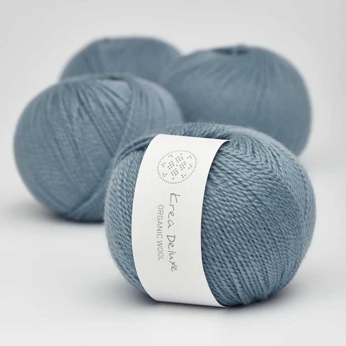 Krea deluxe Organic wool 1 Blå 23 Stickwick yarn & design Garnbutik i Göteborg Sweden