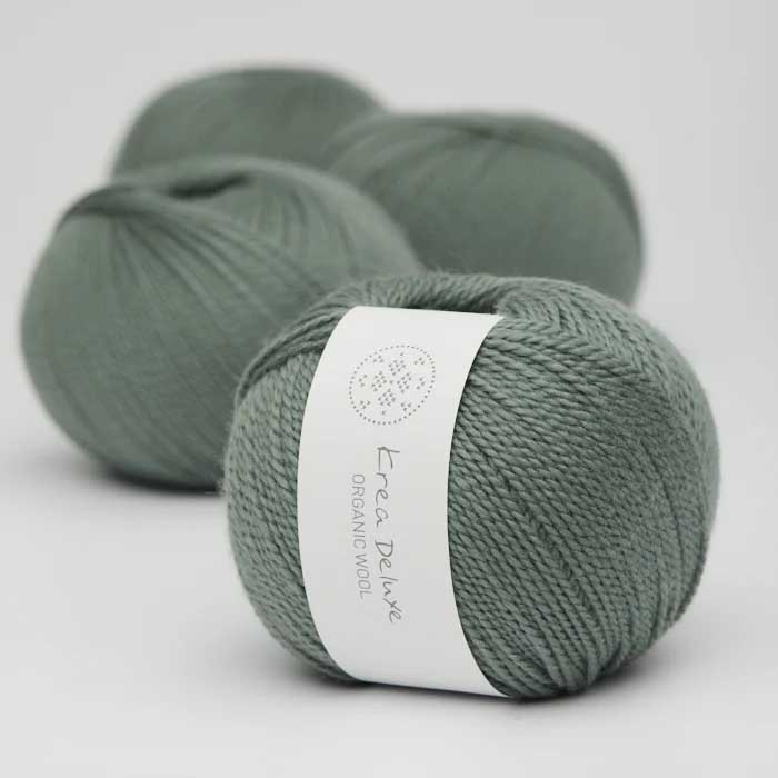 Krea deluxe Organic wool 1 Stövet grön 33 Stickwick yarn & design Garnbutik i Göteborg Sweden
