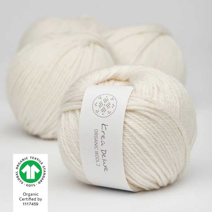 Krea deluxe Organic wool 2 Naturvit 01 Stickwick yarn & design Garnbutik i Göteborg Sweden