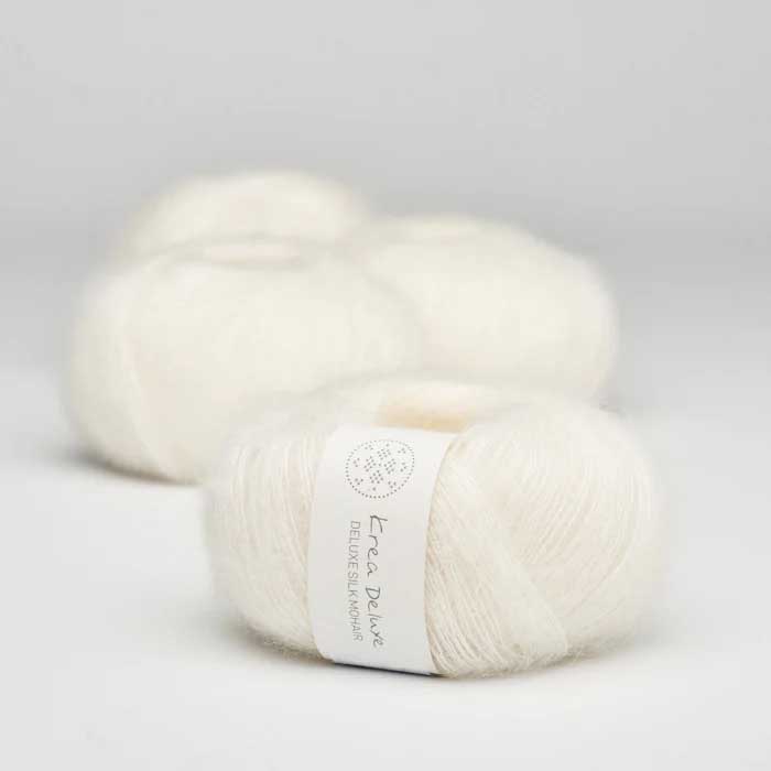 Krea deluxe Silk mohair Naturvit 01 Stickwick yarn & design Garnbutik i Göteborg Sweden