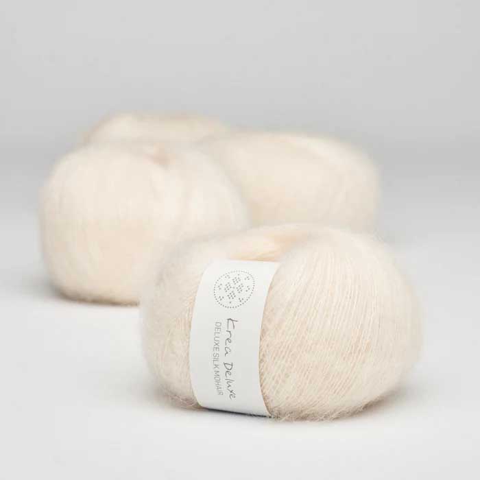 Krea deluxe Silk mohair Creme 02 Stickwick yarn & design Garnbutik i Göteborg Sweden