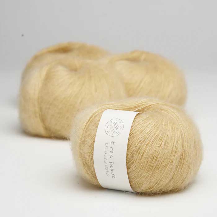 Krea deluxe Silk mohair Gul 05 Stickwick yarn & design Garnbutik i Göteborg Sweden