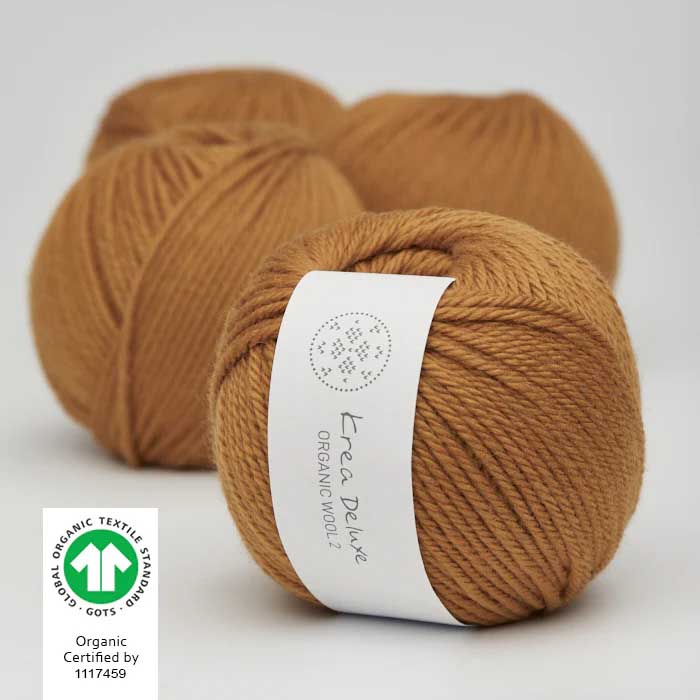 Krea deluxe Organic wool 2 Senapsgul 09 Stickwick yarn & design Garnbutik i Göteborg Sweden