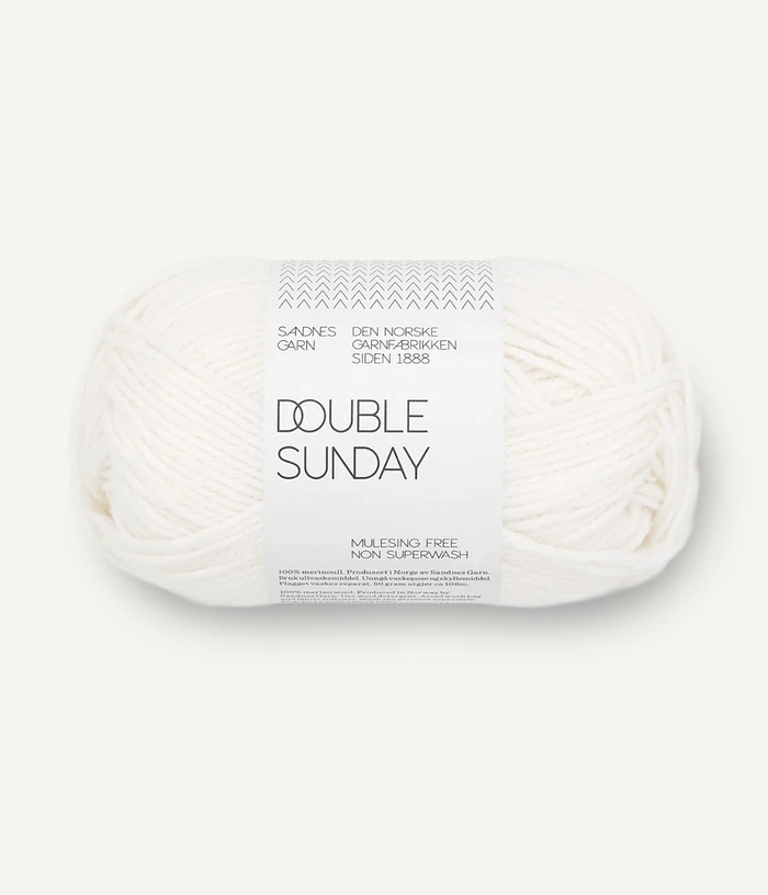 Sandnes Double sunday 1001 vit. Stickwick yarn & design, Garnbutik i Göteborg.