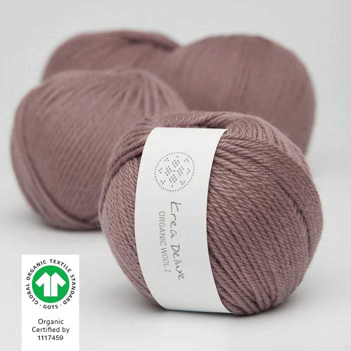 Krea deluxe Organic wool 2 Mörk dimrosa 16 Stickwick yarn & design Garnbutik i Göteborg Sweden