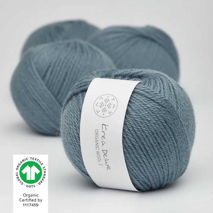 Krea deluxe Organic wool 2 Dimblå 21 Stickwick yarn & design Garnbutik i Göteborg Sweden