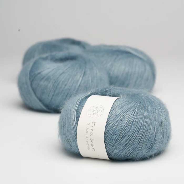 Krea deluxe Silk mohair Blå 23 Stickwick yarn & design Garnbutik i Göteborg Sweden