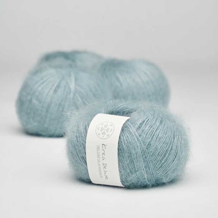 Krea deluxe Silk mohair Ljus dimblå 25 Stickwick yarn & design Garnbutik i Göteborg Sweden