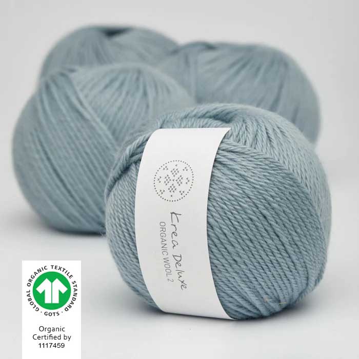 Krea deluxe Organic wool 2 Ljus dimblå 25 Stickwick yarn & design Garnbutik i Göteborg Sweden
