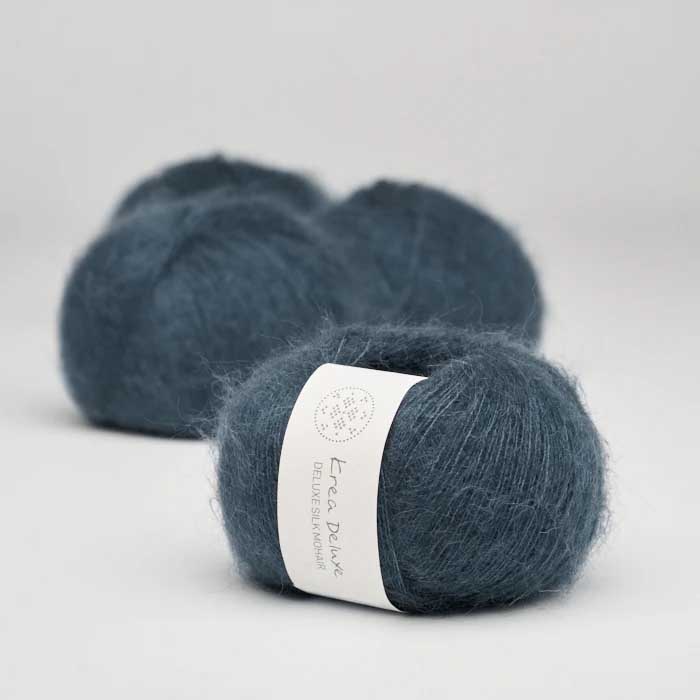 Krea deluxe Silk mohair Marinblå 27 Stickwick yarn & design Garnbutik i Göteborg Sweden