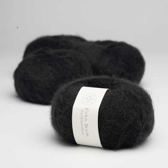Krea deluxe Silk mohair Svart 28 Stickwick yarn & design Garnbutik i Göteborg Sweden