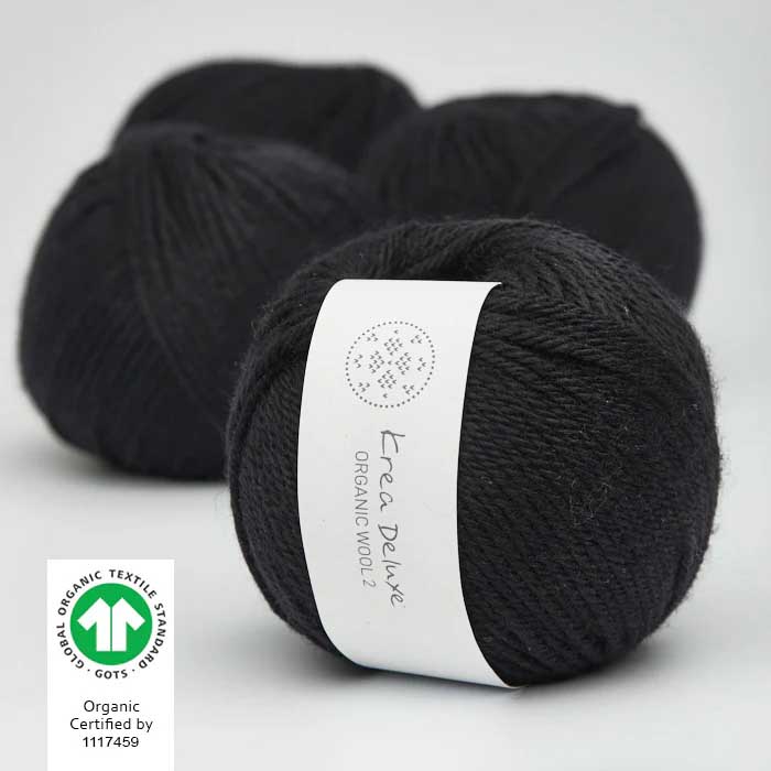 Krea deluxe Organic wool 2 Svart 28 Stickwick yarn & design Garnbutik i Göteborg Sweden