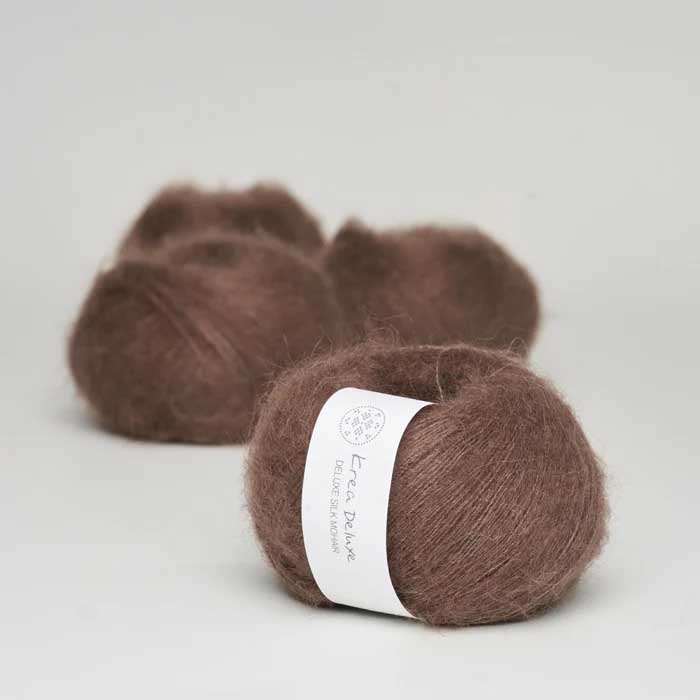 Krea deluxe Silk mohair Mörkbrun 29 Stickwick yarn & design Garnbutik i Göteborg Sweden