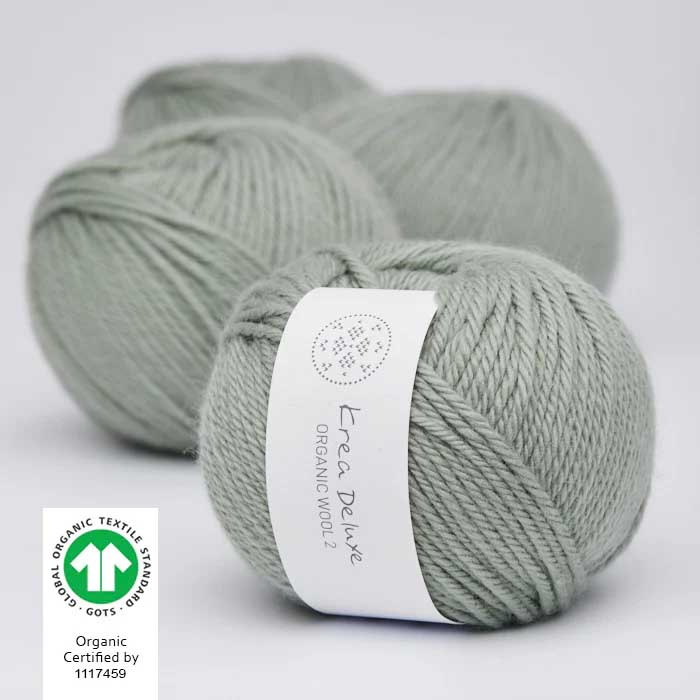 Krea deluxe Organic wool 2 Ljus dimgrön 32 Stickwick yarn & design Garnbutik i Göteborg Sweden