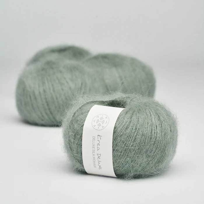 Krea deluxe Silk mohair Dimgrön 33 Stickwick yarn & design Garnbutik i Göteborg Sweden