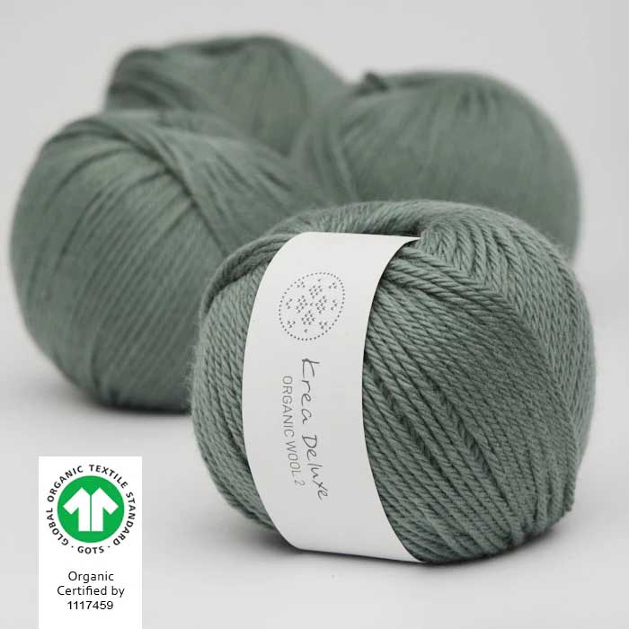 Krea deluxe Organic wool 2 Dimgrön 33 Stickwick yarn & design Garnbutik i Göteborg Sweden