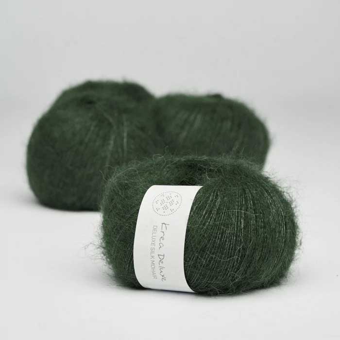 Krea deluxe Silk mohair Army grön 36 Stickwick yarn & design Garnbutik i Göteborg Sweden
