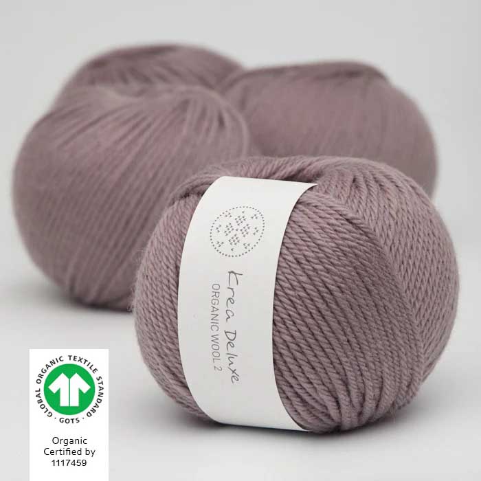 Krea deluxe Organic wool 2 Lavendel 44 Stickwick yarn & design Garnbutik i Göteborg Sweden