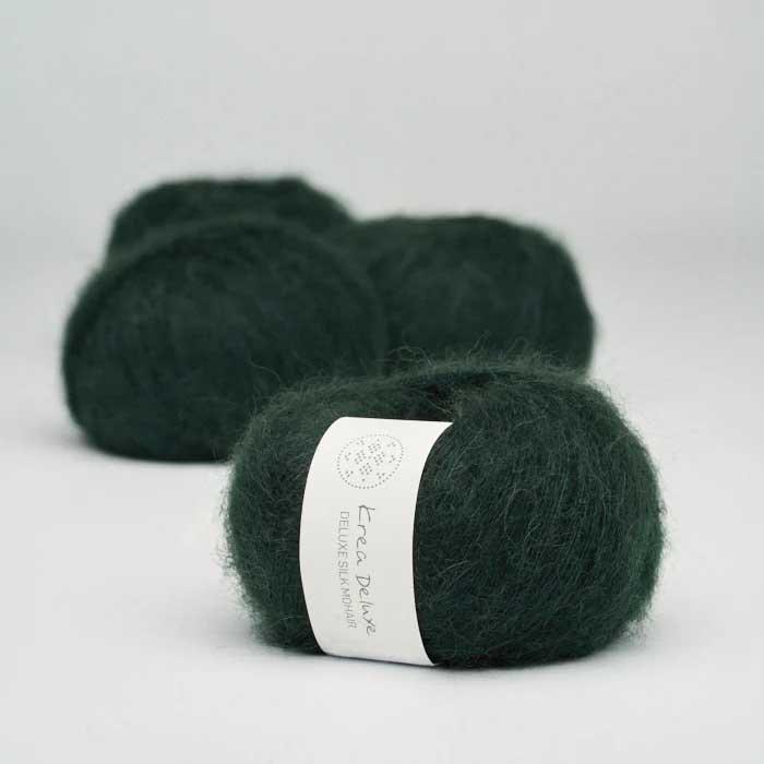 Krea deluxe Silk mohair Flaskgrön 45 Stickwick yarn & design Garnbutik i Göteborg Sweden