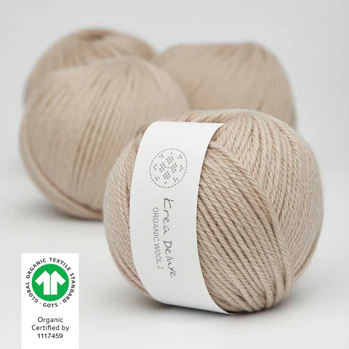 Krea deluxe Organic wool 2 Sand 46 Stickwick yarn & design Garnbutik i Göteborg Sweden