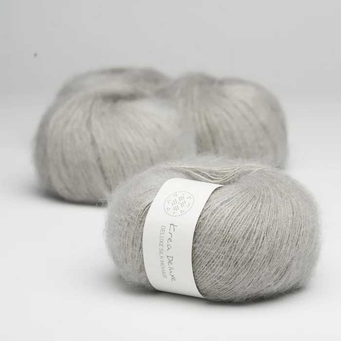 Krea deluxe Silk mohair Ljusgrå 51 Stickwick yarn & design Garnbutik i Göteborg Sweden
