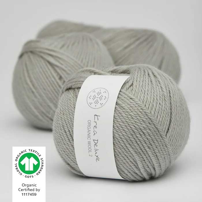 Krea deluxe Organic wool 2 Ljusgrå 51 Stickwick yarn & design Garnbutik i Göteborg Sweden