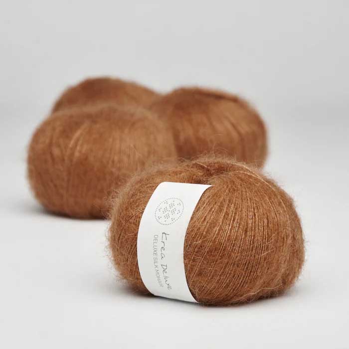 Krea deluxe Silk mohair Cognac 52 Stickwick yarn & design Garnbutik i Göteborg Sweden