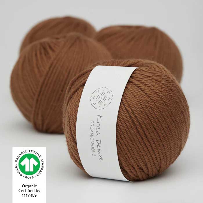 Krea deluxe Organic wool 2 Cognac 52 Stickwick yarn & design Garnbutik i Göteborg Sweden