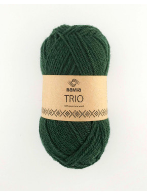 Navia Trio Dark green 340 Stickwick yarn & design garnbutik i Göteborg