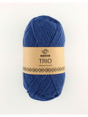 Navia Trio Denim blue 339 Stickwick yarn & design garnbutik i Göteborg