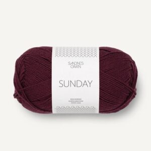 Sandnes Sunday 4372 Dyp burgunder. Stickwick yarn & design, Garnbutik i Göteborg.