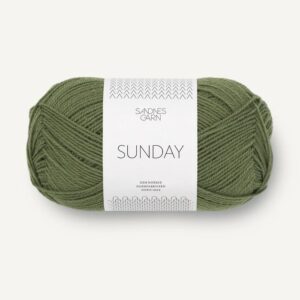 Sandnes Sunday 9062 Olivgrön. Stickwick yarn & design, Garnbutik i Göteborg.
