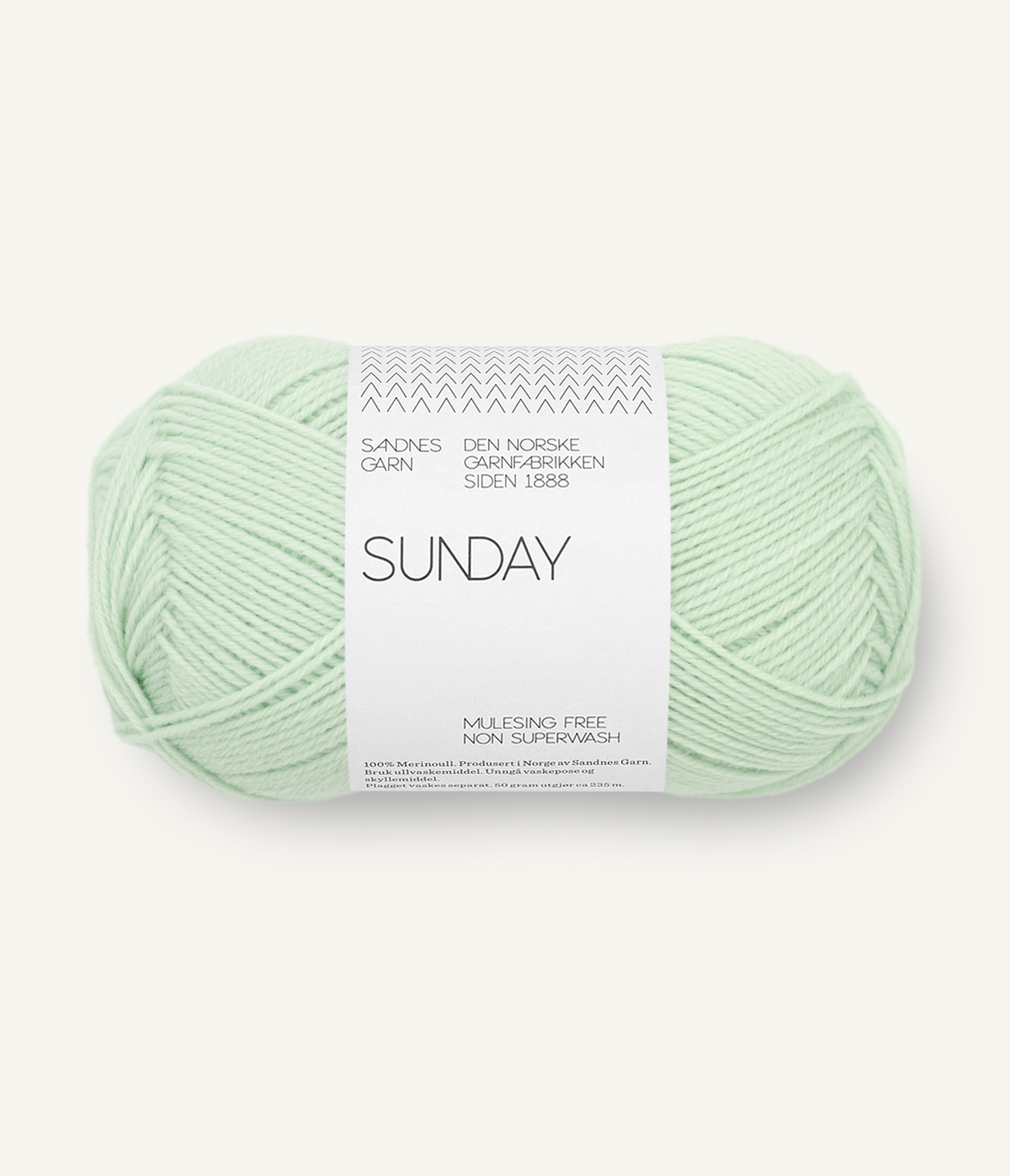 Sandnes Sunday 7911 Mint green. Stickwick yarn & design, Garnbutik i Göteborg.