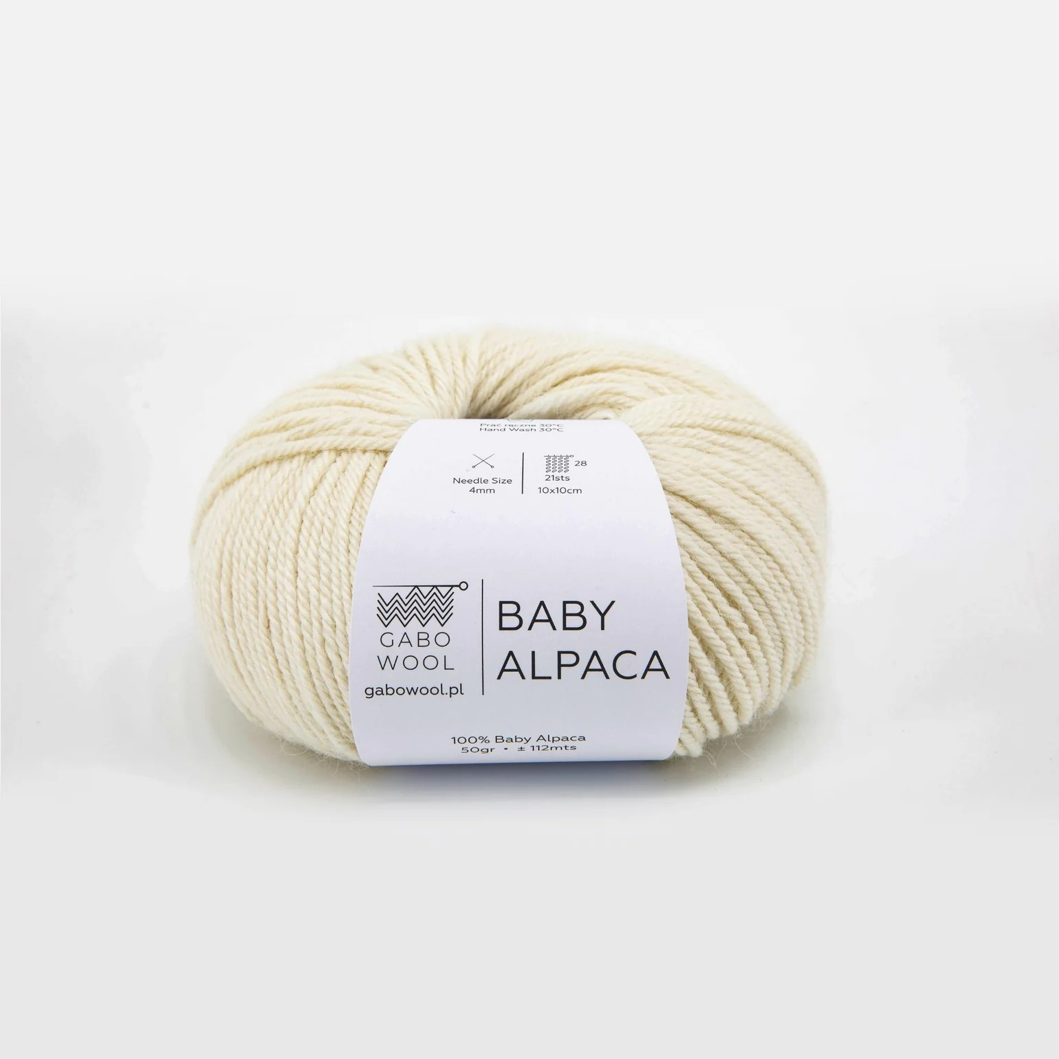 Gabo wool Baby alpacka 100 Natural. Stickwick yarn & design garnbutik i Göteborg.