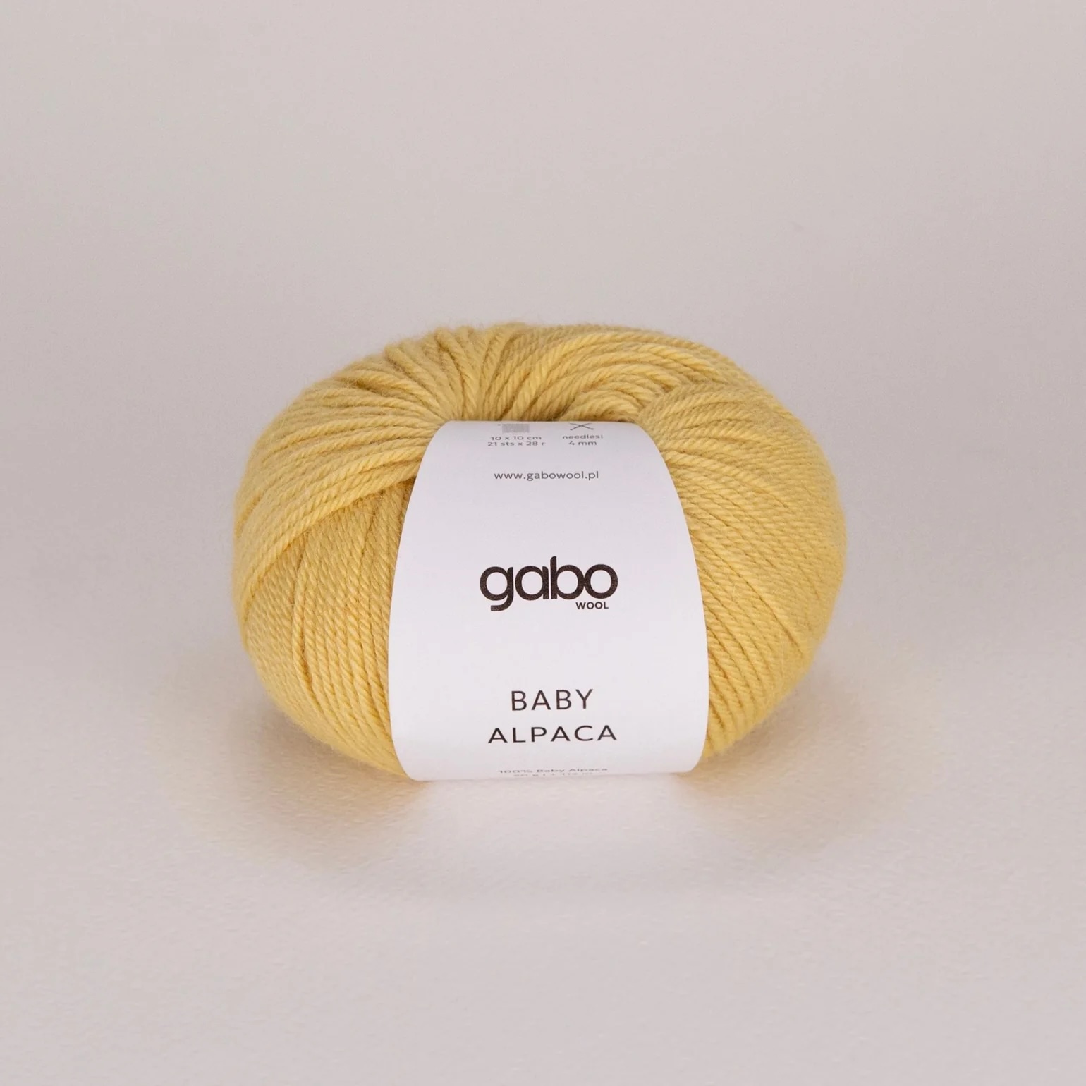 Gabo wool Baby alpacka 1922 Gul. Stickwick yarn & design garnbutik i Göteborg.