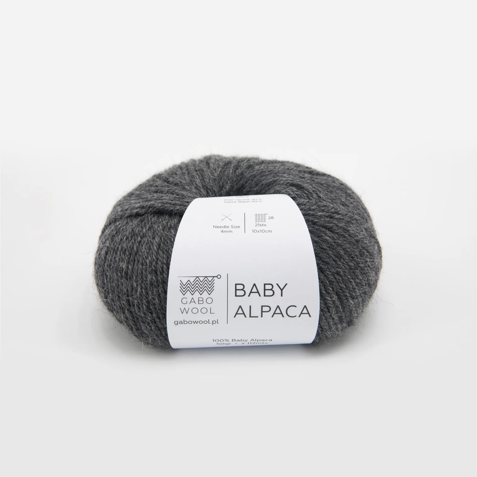 Gabo wool Baby alpacka 402 Mörkgrå. Stickwick yarn & design garnbutik i Göteborg.