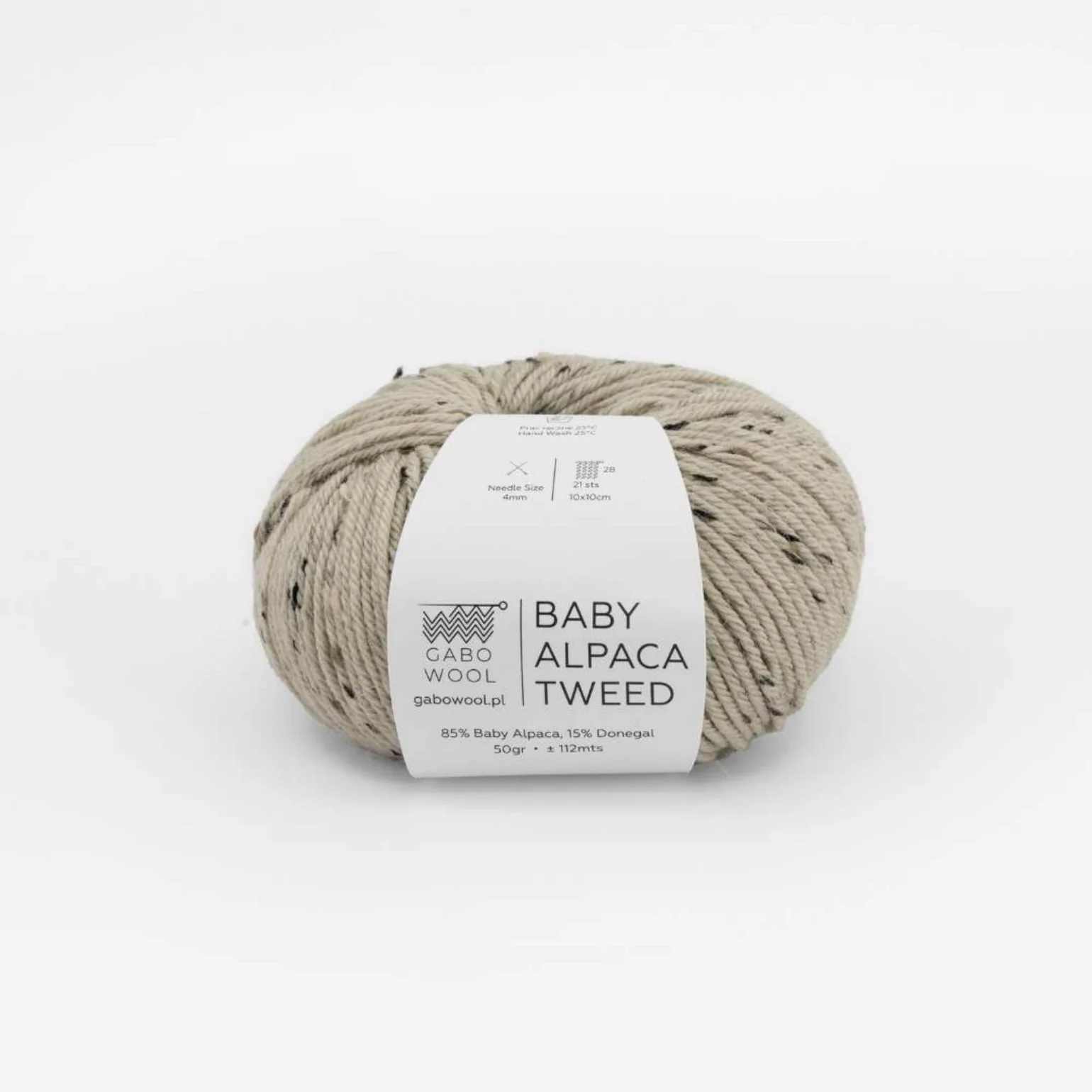 Gabo wool Baby alpacka T403 Beige tweed. Stickwick yarn & design garnbutik i Göteborg.