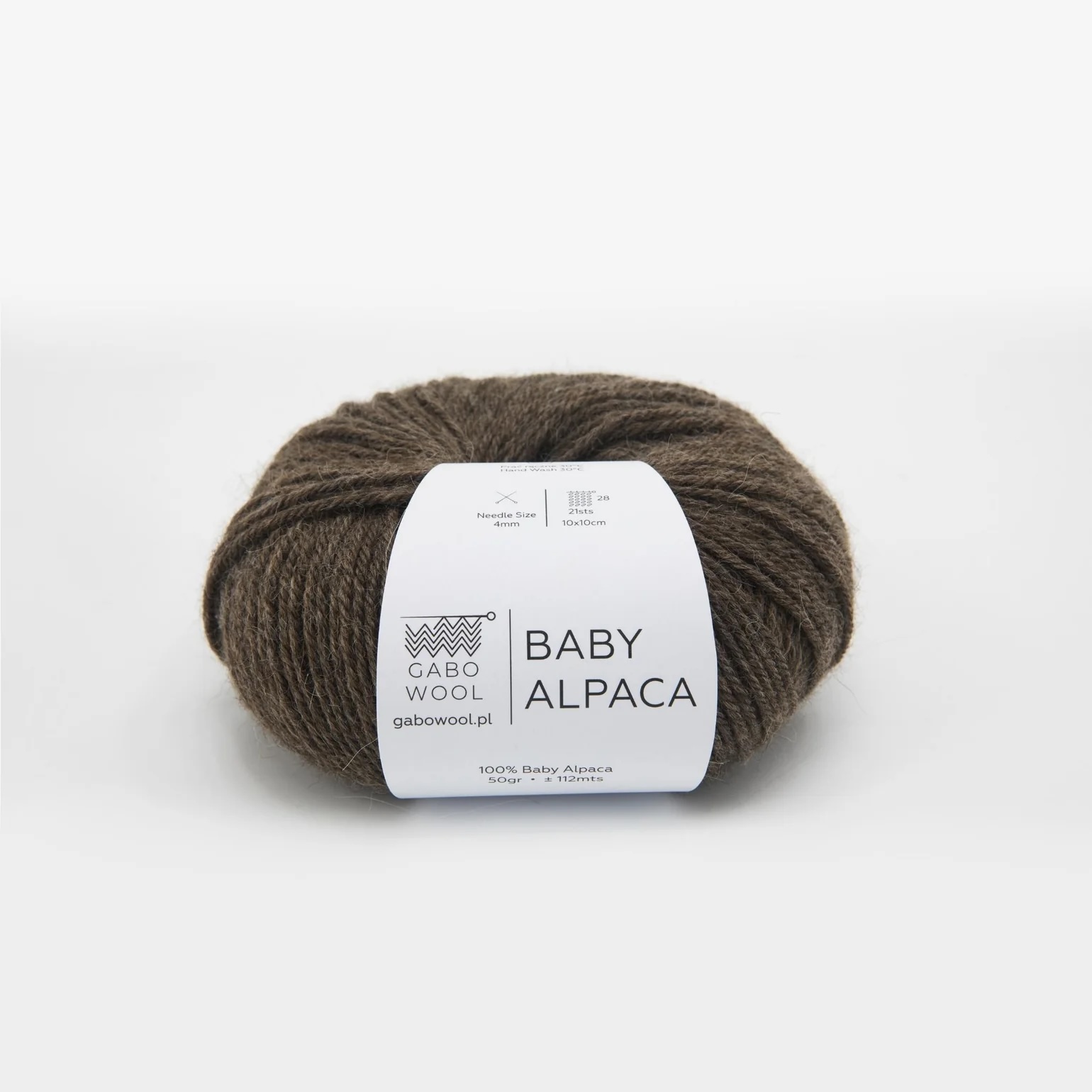 Gabo wool Baby alpacka 211 Kall brun. Stickwick yarn & design garnbutik i Göteborg.