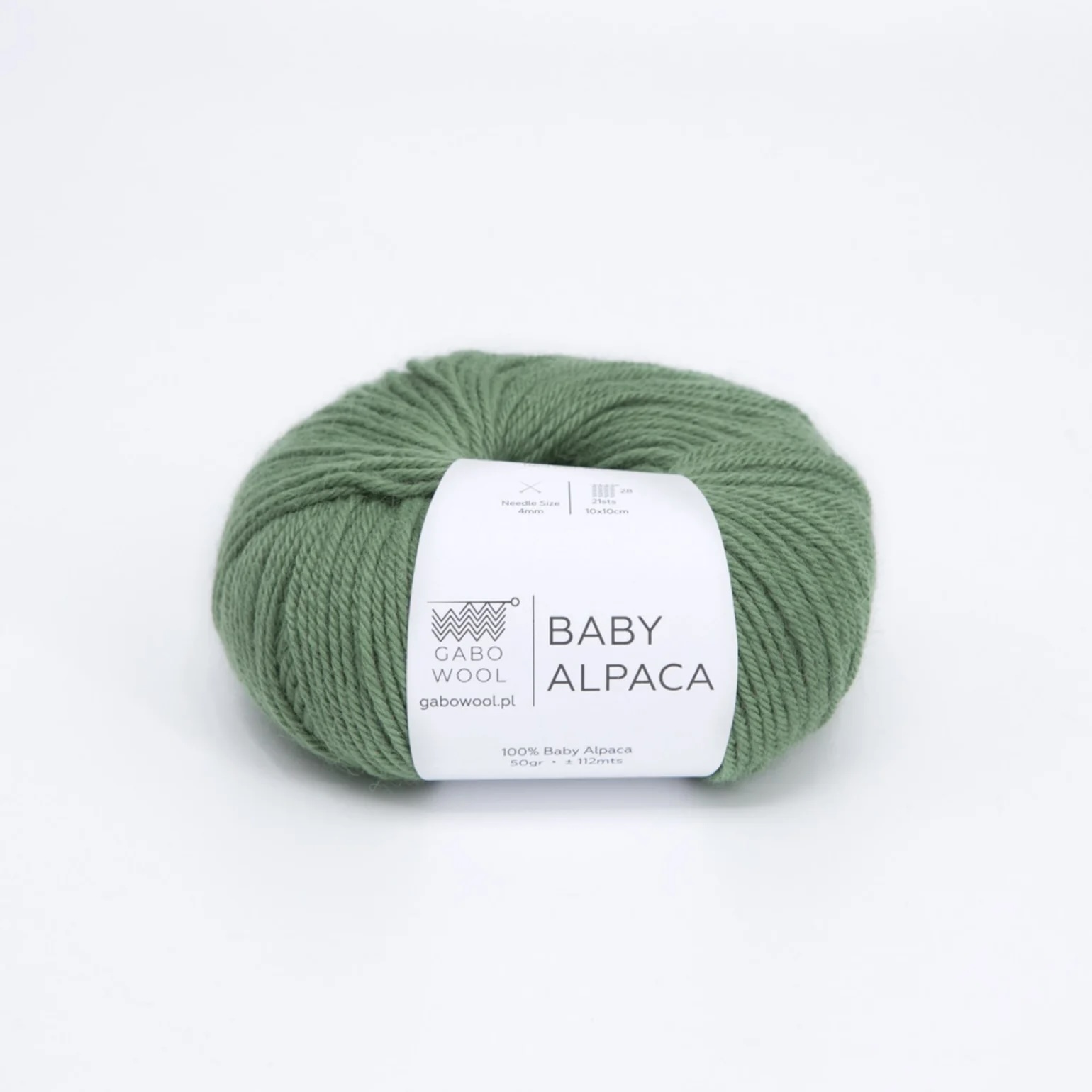 Gabo wool Baby alpacka 1786 Mörk pistagegrön. Stickwick yarn & design garnbutik i Göteborg.