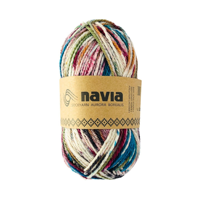Navia Sock Yarn Aurora Borealis 520. Stickwick yarn & design garnbutik i Göteborg.